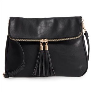 NWT Nordstrom BP Foldover Crossbody Bag Black